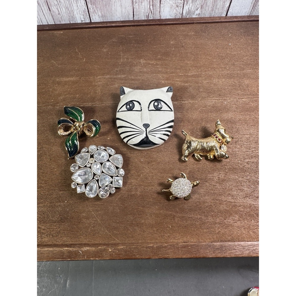 Vintage & Modern Costume Jewelry Brooches NAPIER KC Scottie Dog Turtle
